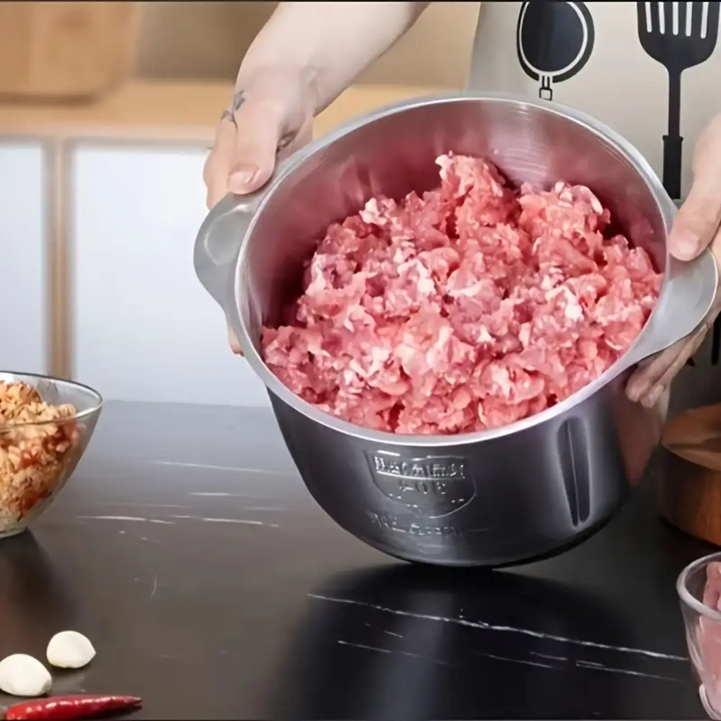 Stainless Steel Multi-Function Meat Grinder & Dough Mixer