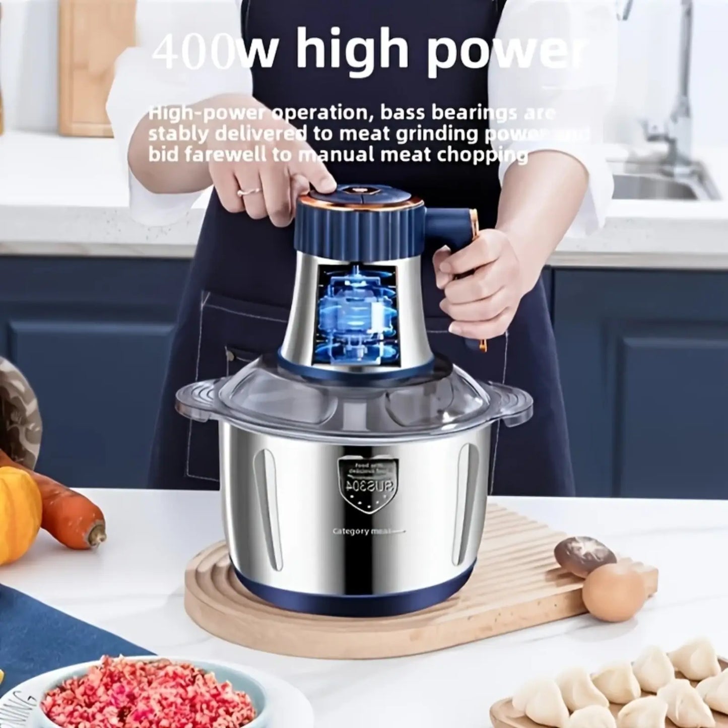 Stainless Steel Multi-Function Meat Grinder & Dough Mixer
